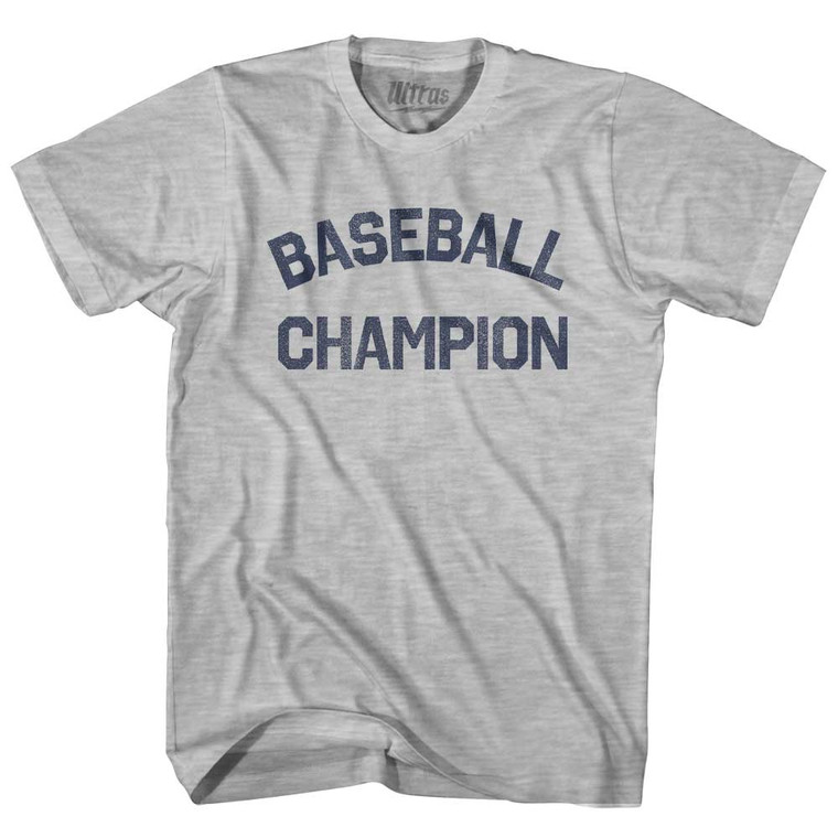 Baseball Champion Womens Cotton Junior Cut T-Shirt - Grey Heather