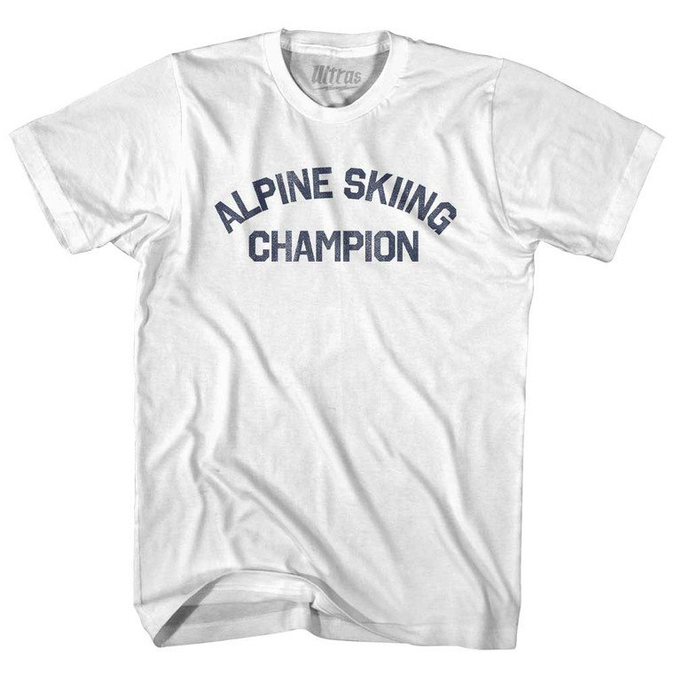 Alpine Skiing Champion Womens Cotton Junior Cut T-Shirt - White