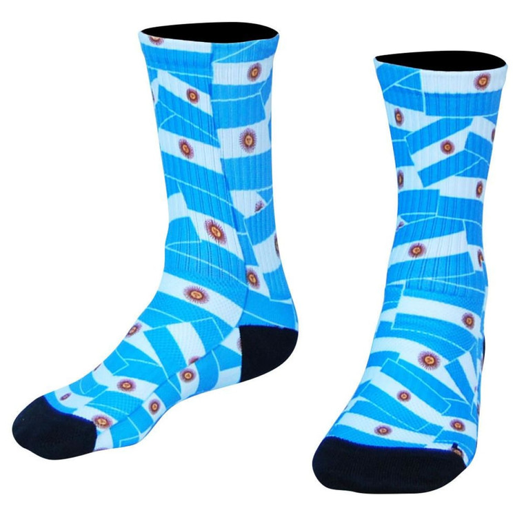 Argentina Flag Party Premium Athletic Crew Socks - Blue