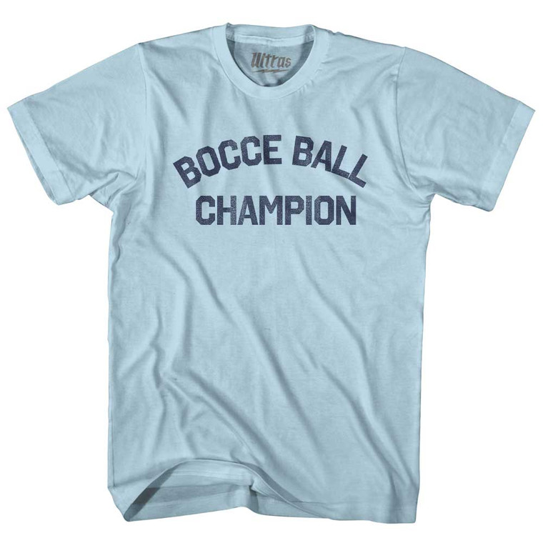 Bocce Ball Champion Adult Cotton T-shirt - Light Blue
