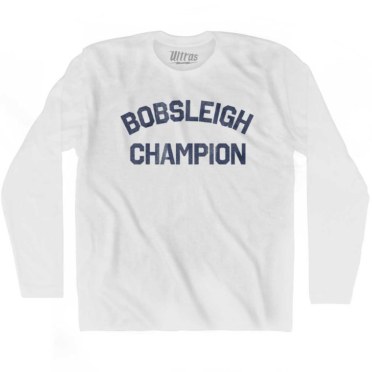 Bobsleigh Champion Adult Cotton Long Sleeve T-shirt - White