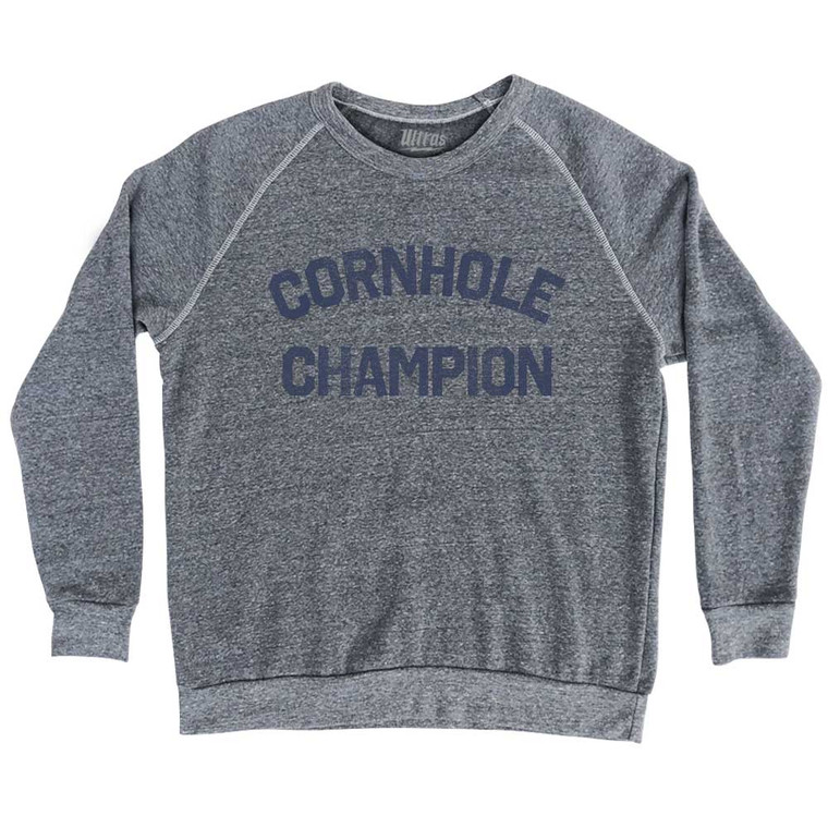 Cornhole Champion Adult Tri-Blend Sweatshirt - Athletic Grey