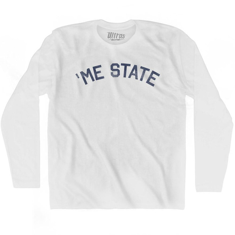 Alabama 'Me State Nickname Adult Cotton Long Sleeve T-shirt - White