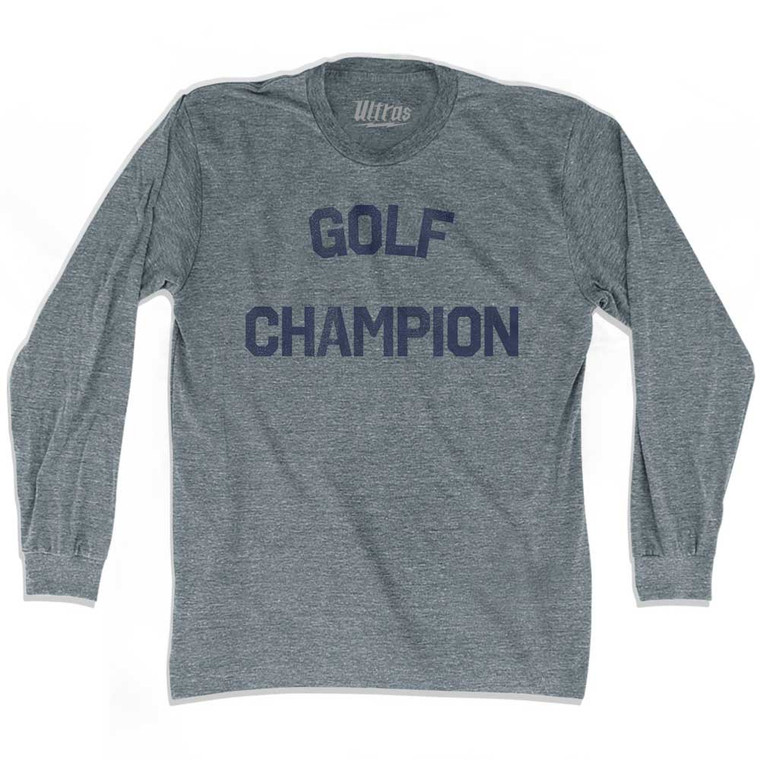 Golf Champion Adult Tri-Blend Long Sleeve T-shirt - Athletic Grey