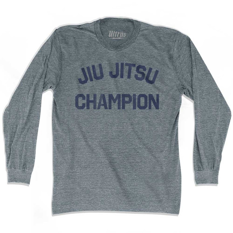 Jiu Jitsu Champion Adult Tri-Blend Long Sleeve T-shirt - Athletic Grey