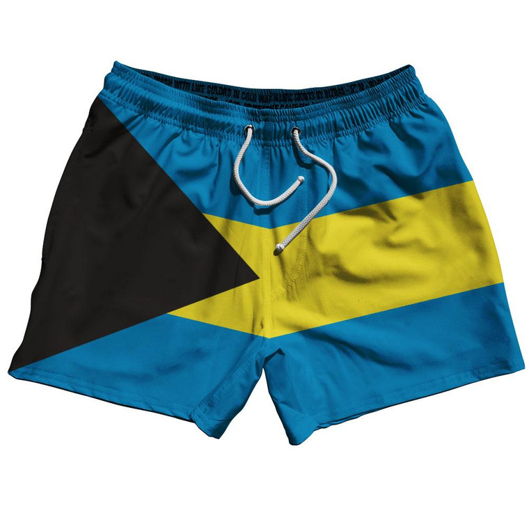 Bahamas Country Flag 5" Swim Shorts Made in USA - Light Blue