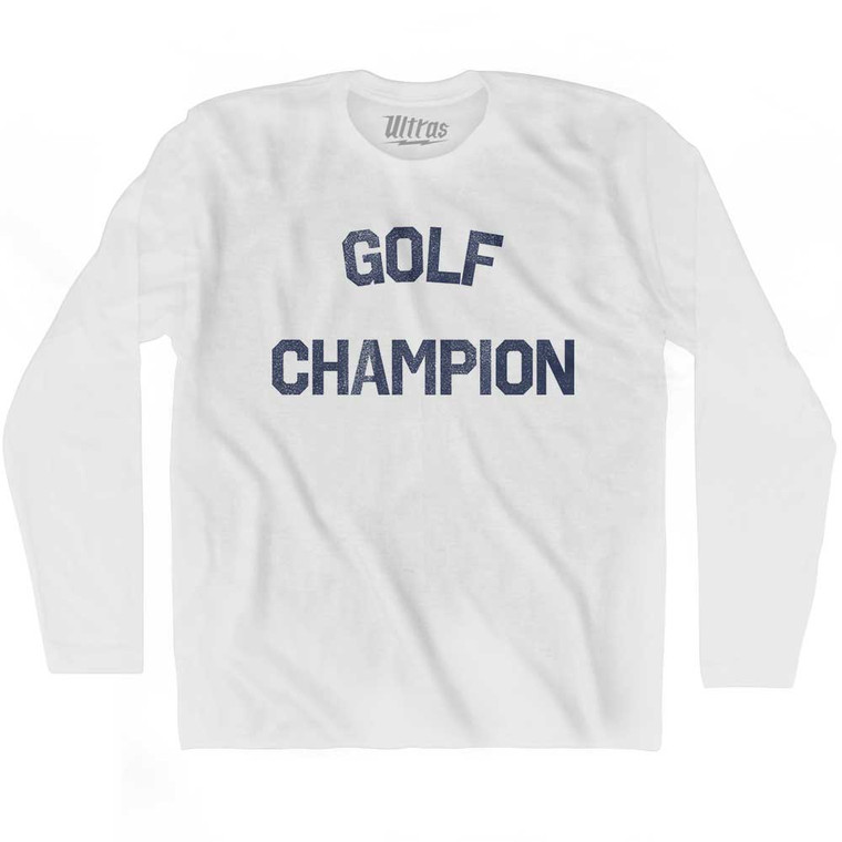 Golf Champion Adult Cotton Long Sleeve T-shirt - White