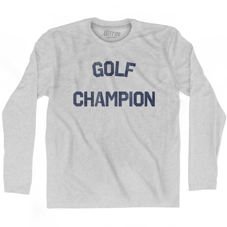 Golf Champion Adult Cotton Long Sleeve T-shirt - Grey Heather