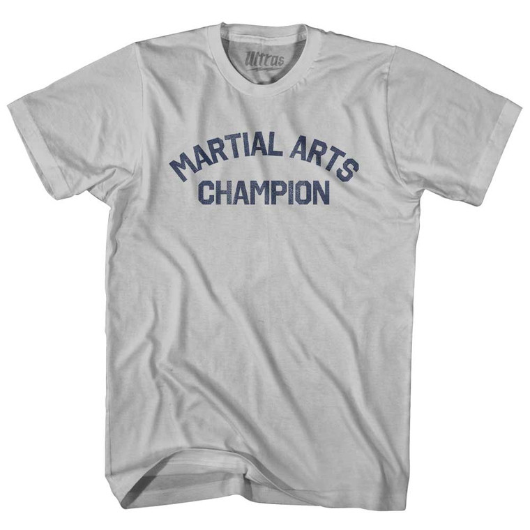 Martial Arts Champion Adult Cotton T-shirt - Cool Grey