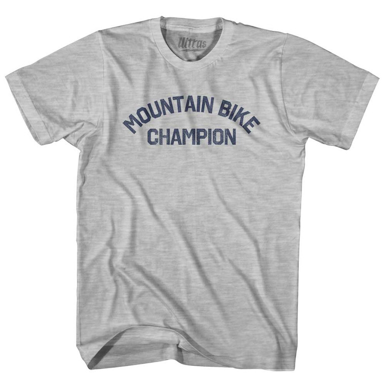 Mountain Bike Champion Adult Cotton T-shirt - Grey Heather