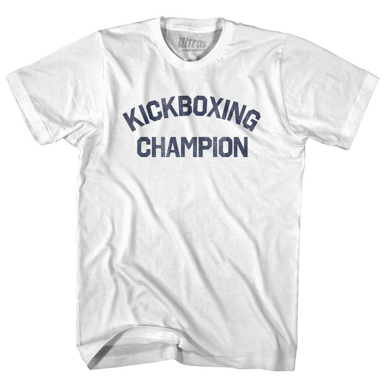 Kickboxing Champion Womens Cotton Junior Cut T-Shirt - White