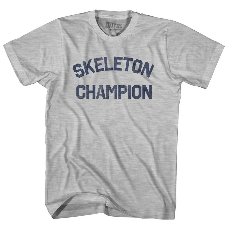Skeleton Champion Adult Cotton T-shirt - Grey Heather