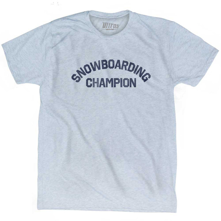 Snowboarding Champion Adult Tri-Blend T-shirt - Athletic White