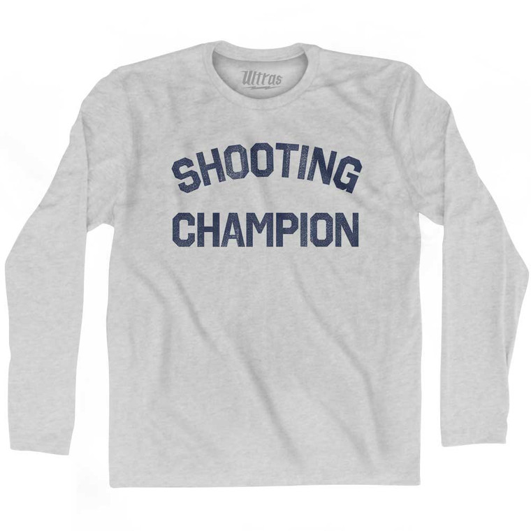 Shooting Champion Adult Cotton Long Sleeve T-shirt - Grey Heather