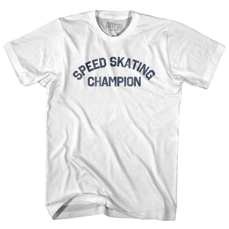 Speed Skating Champion Womens Cotton Junior Cut T-Shirt - White