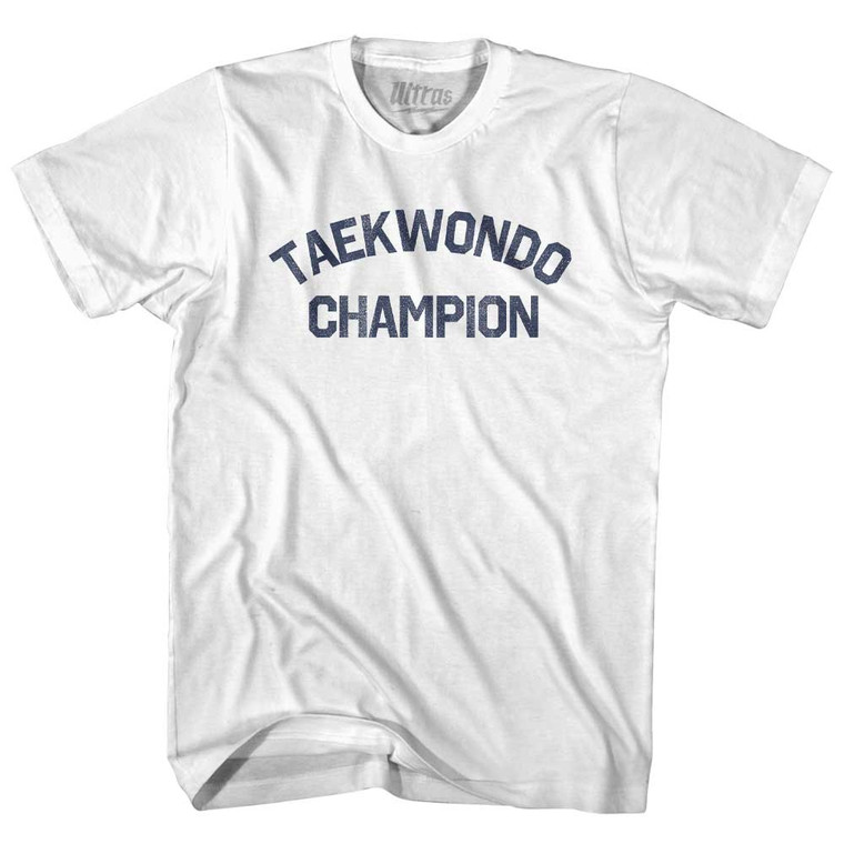 Taekwondo Champion Adult Cotton T-shirt - White