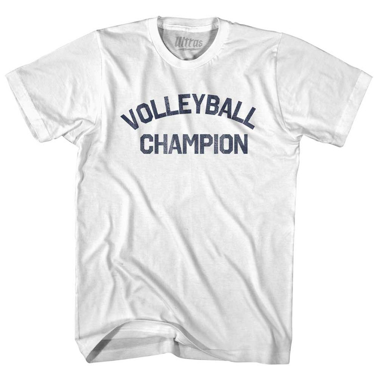 Volleyball Champion Adult Cotton T-shirt - White