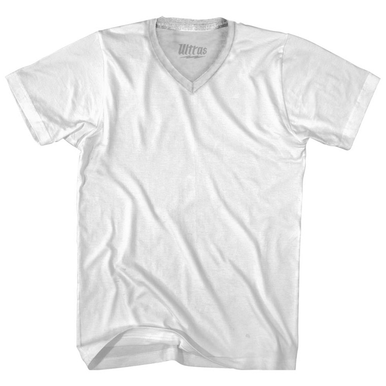 Blank Adult Tri-Blend V-neck T-shirt - White