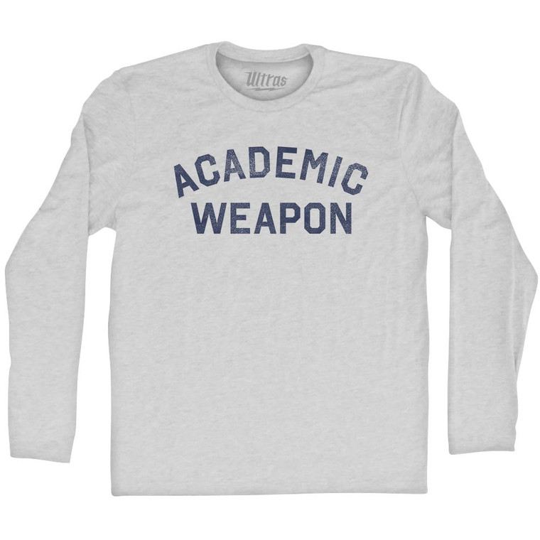 Academic Weapon Adult Cotton Long Sleeve T-shirt - Grey Heather