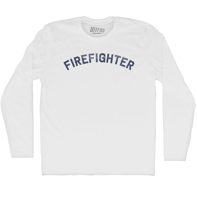 Firefighter Adult Cotton Long Sleeve T-shirt - White