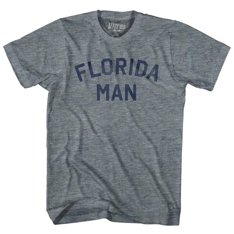 Florida Man Adult Tri-Blend T-shirt - Athletic Grey