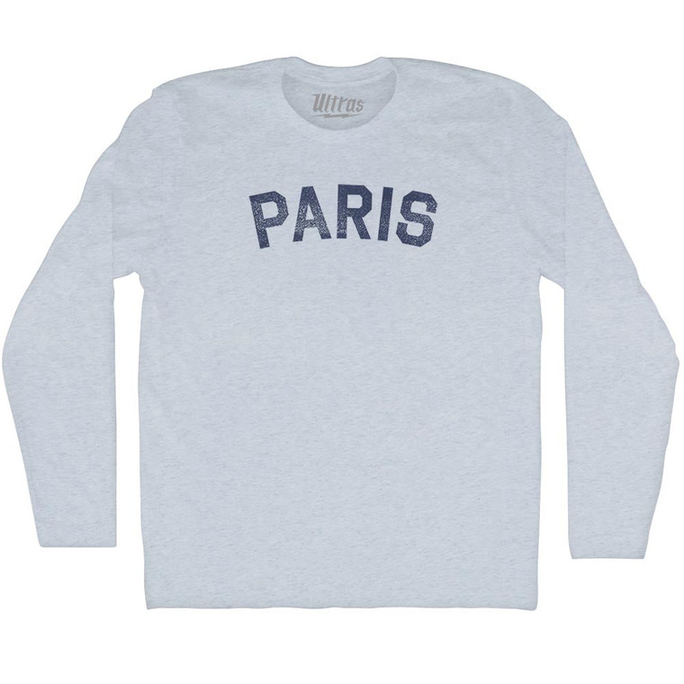 Paris Adult Tri-Blend Long Sleeve T-shirt - Athletic Grey