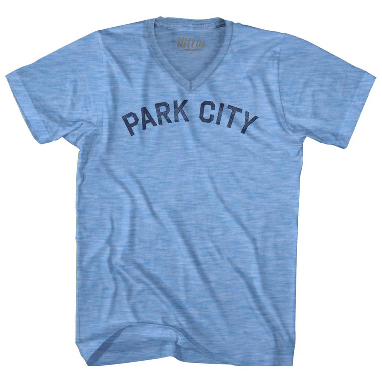 Park City Adult Tri-Blend V-neck T-shirt - Athletic Blue