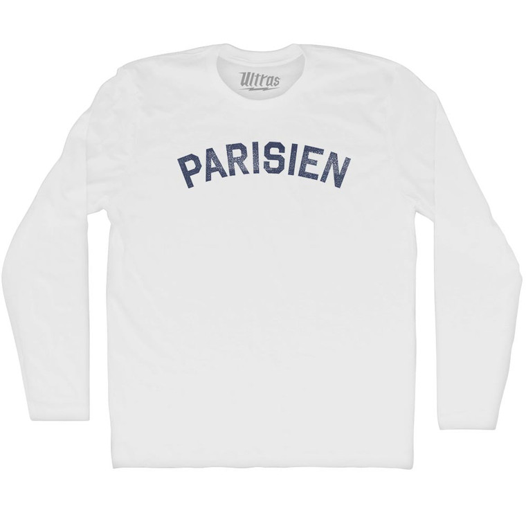 Parisien Adult Cotton Long Sleeve T-shirt - White