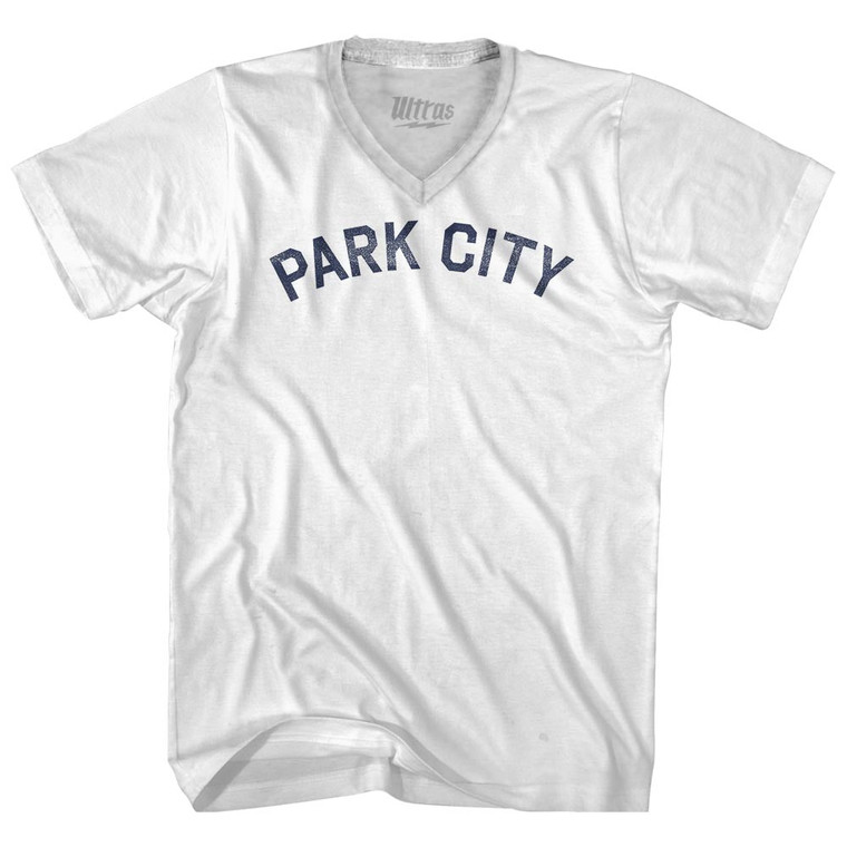 Park City Adult Tri-Blend V-neck T-shirt - White