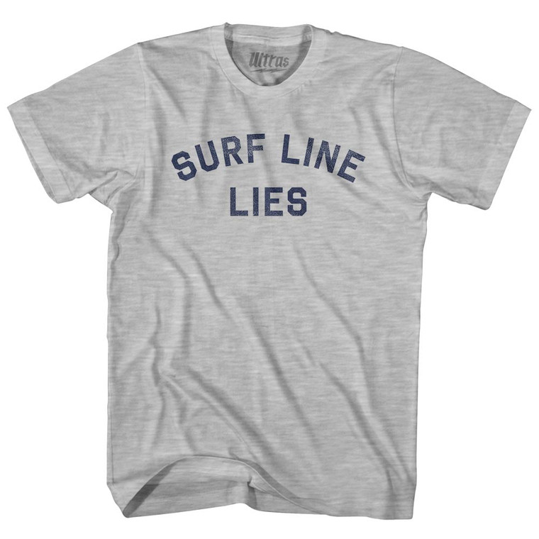 Surf Line Lies Adult Cotton T-shirt - Grey Heather