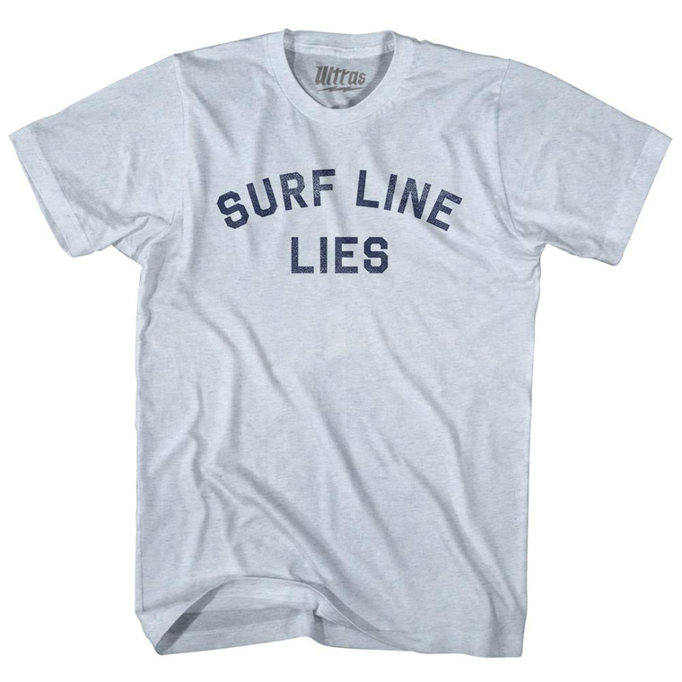 Surf Line Lies Adult Tri-Blend T-shirt - Athletic White