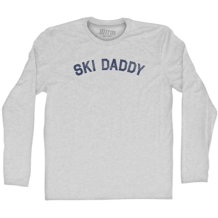 Ski Daddy Adult Cotton Long Sleeve T-shirt - Grey Heather