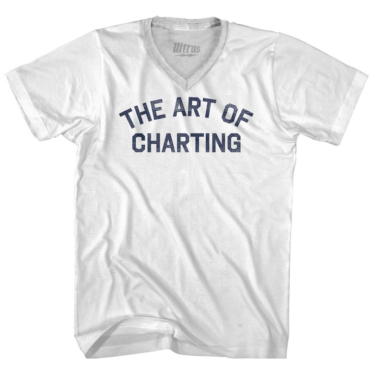 The Art Of Charting Adult Tri-Blend V-neck T-shirt - White