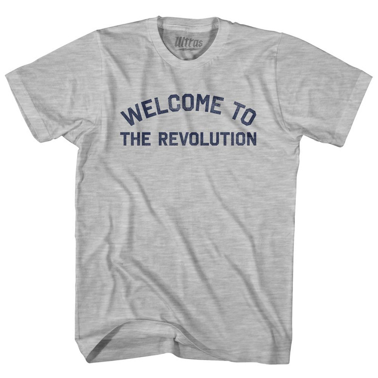 Welcome To The Revolution Womens Cotton Junior Cut T-Shirt - Grey Heather