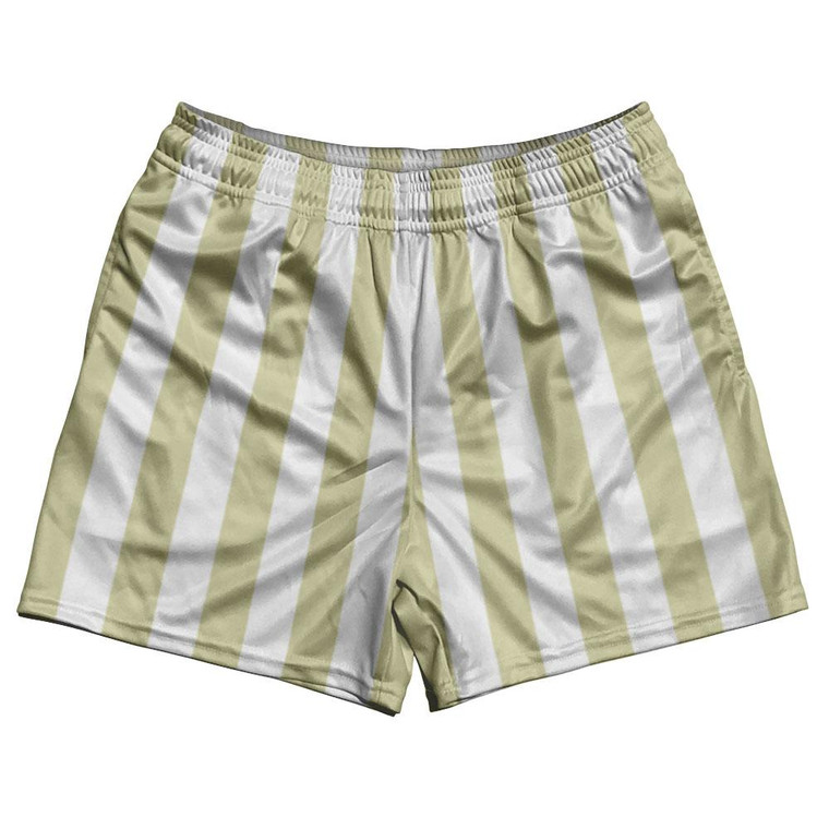 Vegas Gold & White Rugby Gym Short 5 Inch Inseam With Pockets Made In USA - Vegas Gold & White