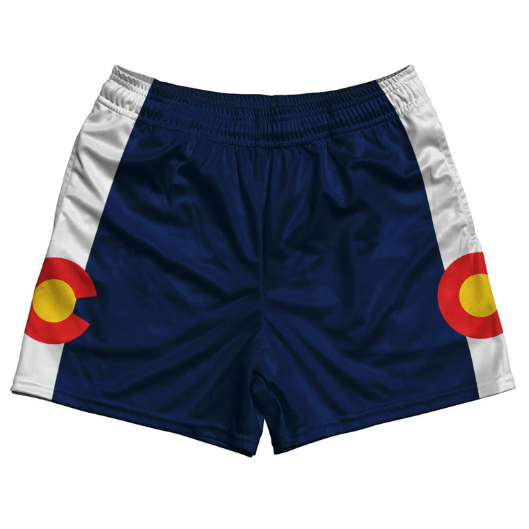 Colorado US State Flag Rugby Shorts Made In USA by Rugby Shorts