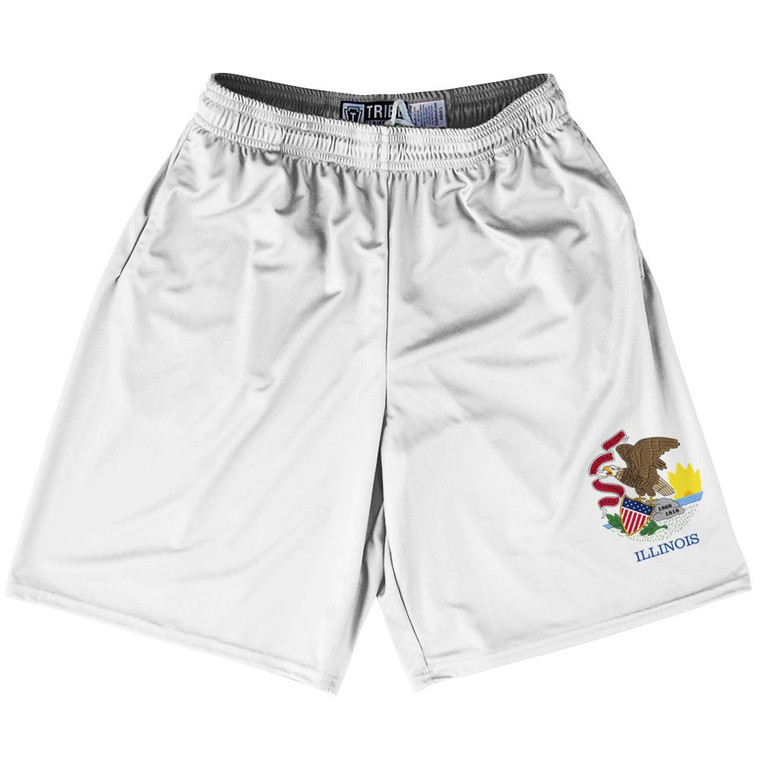 Illinois US State Flag Lacrosse Shorts Made In USA by Lacrosse Shorts