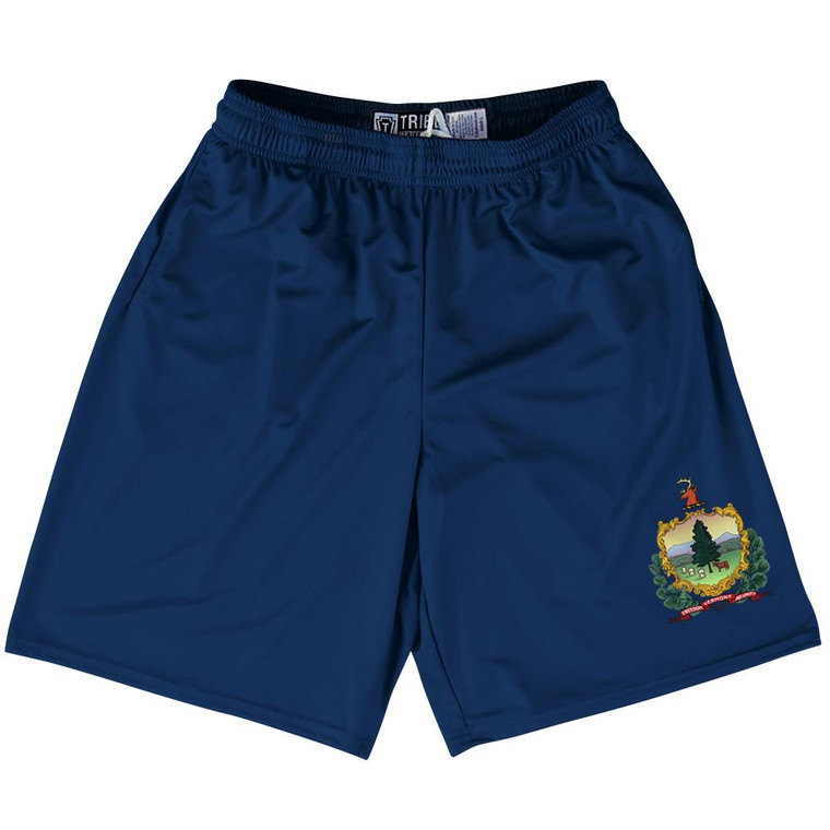Vermont US State Flag Lacrosse Shorts Made In USA by Lacrosse Shorts