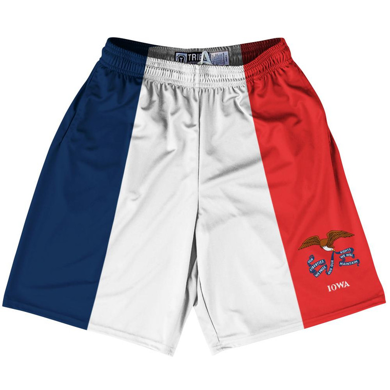 Iowa US State Flag Lacrosse Shorts Made In USA by Lacrosse Shorts