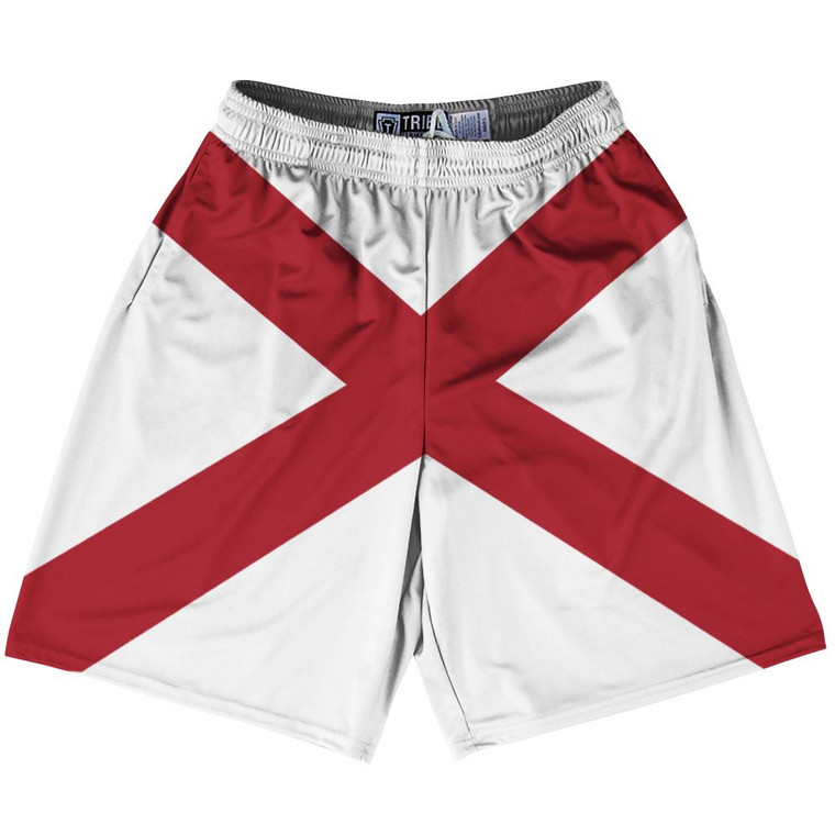 Alabama US State Flag Lacrosse Shorts Made In USA by Lacrosse Shorts