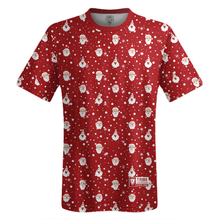 Santa Claus Lacrosse Shooter Shirt - Red