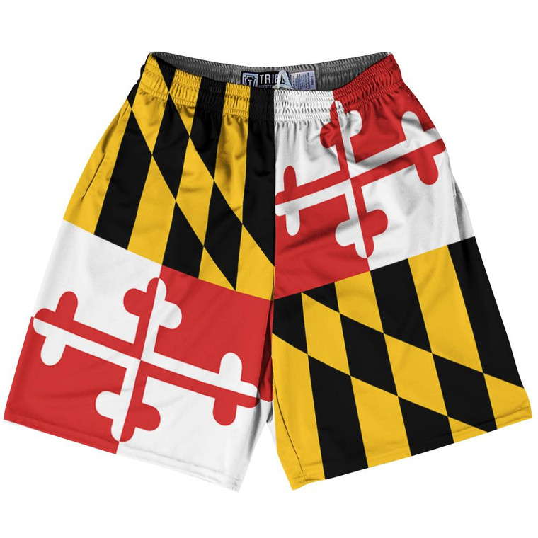 Maryland US State Flag Lacrosse Shorts Made In USA by Lacrosse Shorts