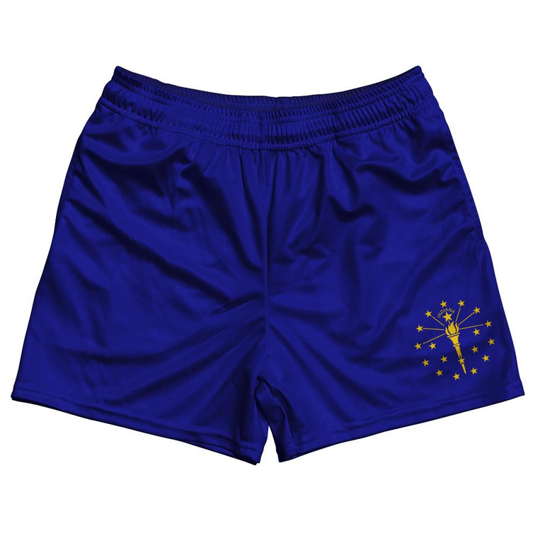 Indiana US State Flag Rugby Shorts Made In USA by Rugby Shorts