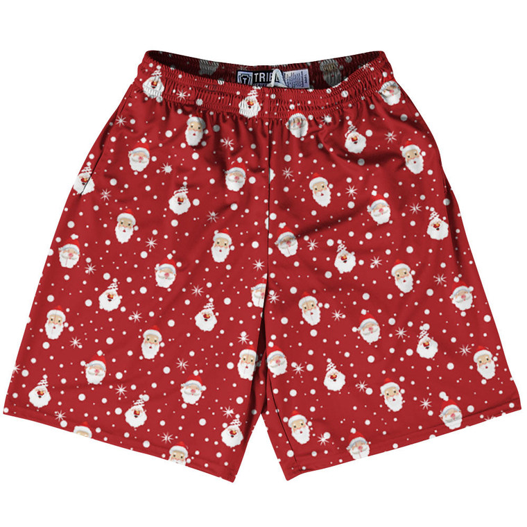 Santa Claus Lacrosse Shorts Made In USA - Red