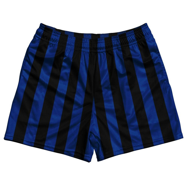 Royal Blue & Black Rugby Gym Short 5 Inch Inseam With Pockets Made In USA - Royal Blue & Black