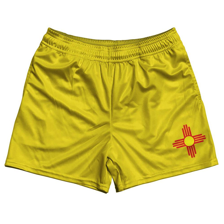 New Mexico US State Flag Rugby Shorts Made In USA by Rugby Shorts