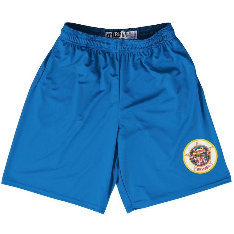 Minnesota US State Flag Lacrosse Shorts Made In USA by Lacrosse Shorts