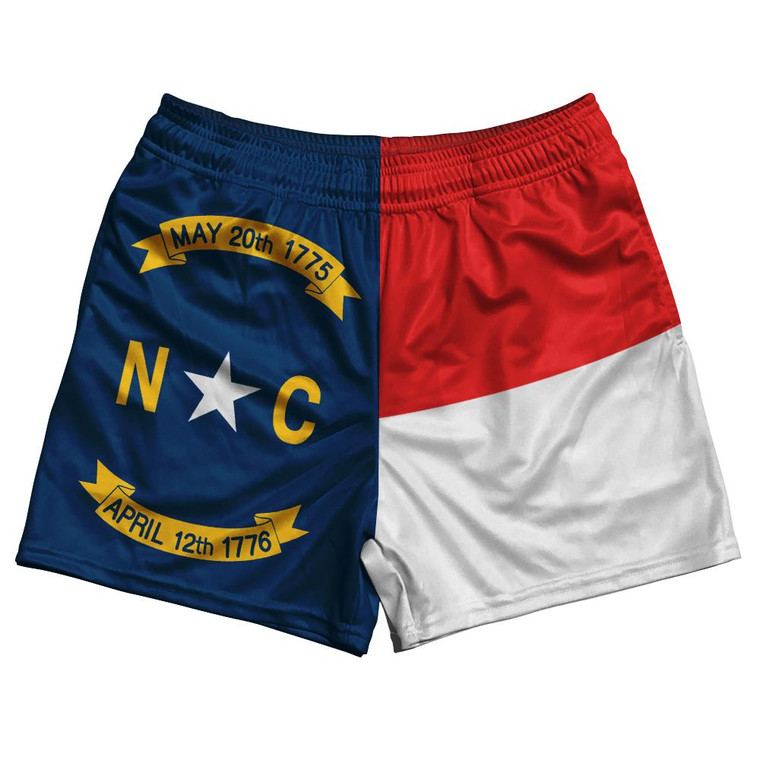 North Carolina US State Flag Rugby Shorts Made In USA by Rugby Shorts