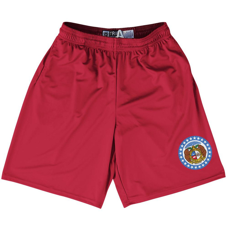 Missouri US State Flag Lacrosse Shorts Made In USA by Lacrosse Shorts