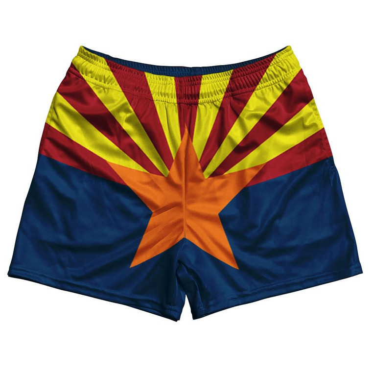 Arizona US State Flag Rugby Shorts Made In USA by Rugby Shorts